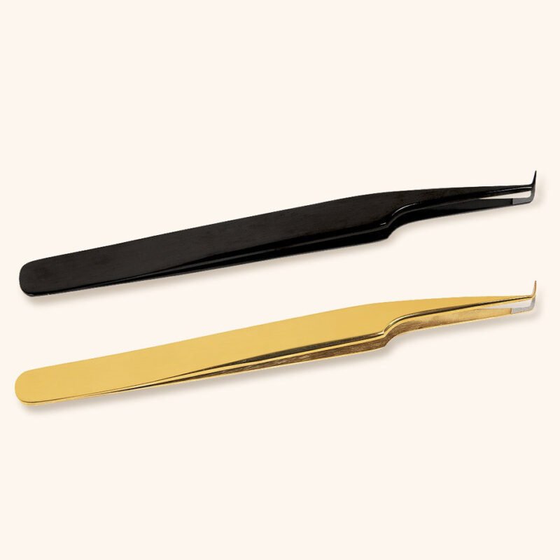 Eyelash Fiber Tip Tweezers - Straight Pair